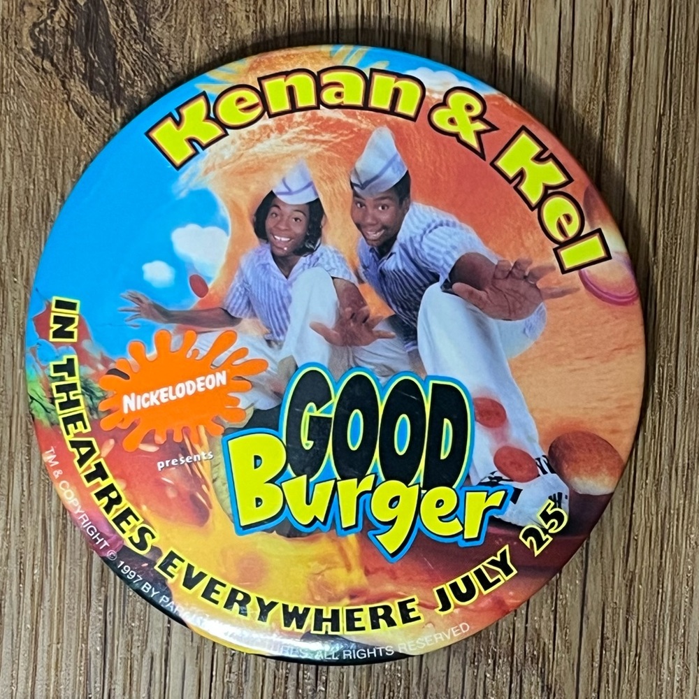 Nickelodeon Good Burger Movie Promo Button Kenan & Kel RARE 90s Original